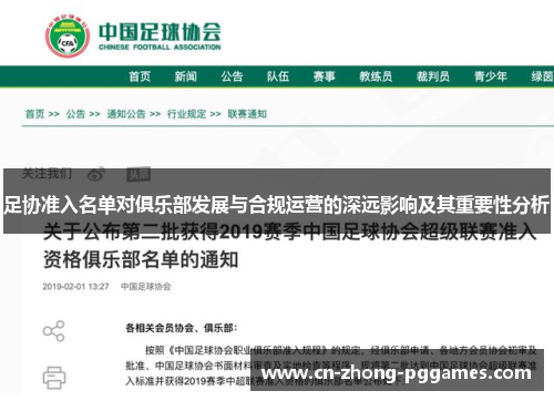 足协准入名单对俱乐部发展与合规运营的深远影响及其重要性分析 足协准入名单对俱乐部发展与合规运营的深远影响及其重要性分析